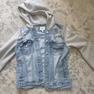 Daytrip Buckle Brand hooded jean jacket size small Women's